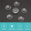 50pcs/lot 12mm Round Flat Back Clear Glass Cabochon High Quality 5