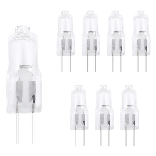 8 pezzi 12V 20W Bi-Pin base lampada luce bianca calda lampada alogena