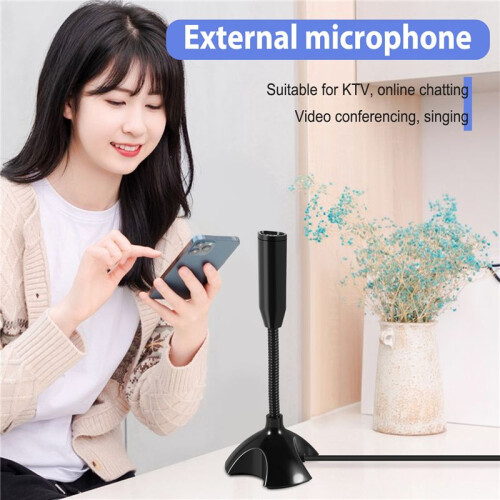 USB Microphone Web Flexible Noise Canceling Mic For  PC Computer Laptop Stand 2