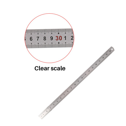 Double Side Scale Stainless Steel Straight Ruler Measuring Tool 50cm 2