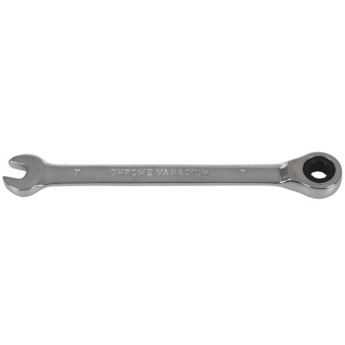 Steel Fixed  Ratcheting Ratchet Spanner Gear Wrench Open End & Ring Size, 7mm 2