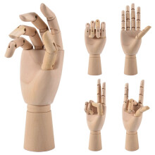 Houten Kunstenaar Tekenpop Gelede Mannequin met Houten Flexibele Vingers 10 Inch Rechterhand