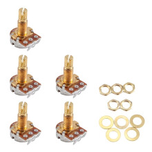 Gitarren Potentiometer Lautstärke Und Klang Schalter Steuerung A500K Kegel Potentiometer Mit Geteiltem Schaft Golden Ein Satz Von 5