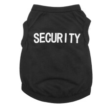Pet Winter Clothes Puppy Dog Cat Vest T Shirt Coat Dress Sweater Apparel "SECURITY", Black M