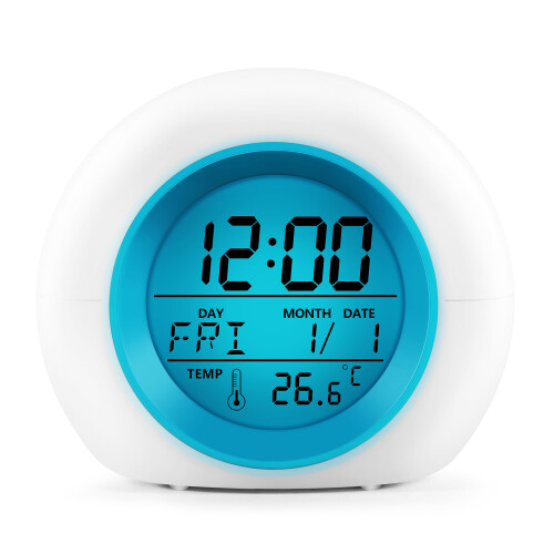 Kids Alarm Clock - Wake  Light Digital Clock With 7 Colors Changing, Press Control And Snooze Function For Bedrooms 1
