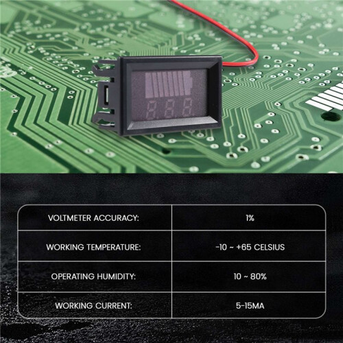 12V ACID Lead Battery Capacity Indicator Charge Level LED Tester  Voltmeter 1