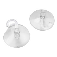 20 X Suction Cups Clear Plastic Cups with Metal Hooks Window Decoration Cabinet Sucker Perfect for Hanging Christmas Decorations