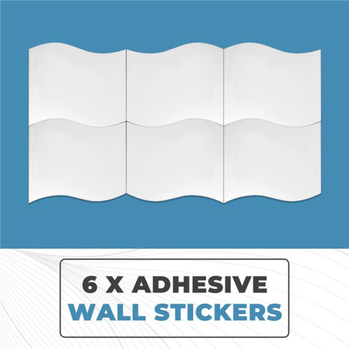6pcs Mirror wall Wall style square sticker with pattern of silver waves Nursery decoration 2