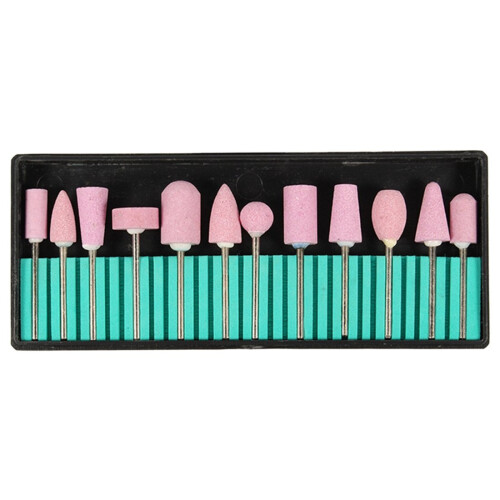 12Pcs/Set Professional Polishing Grinding  Tools Nail Art Ceramic Drill Bits 2