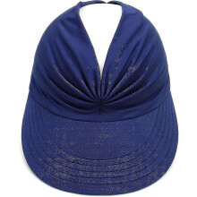 (Navy Blue)Womens Sun Visor Wide Brim Summer Upf 50+ Uv Protection Beach Sport Cap
