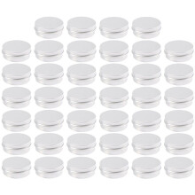 Pack Of 40 Screw Top Round Aluminum Tins Cans - Aluminum Screw Lid Round Tin Container Bottle