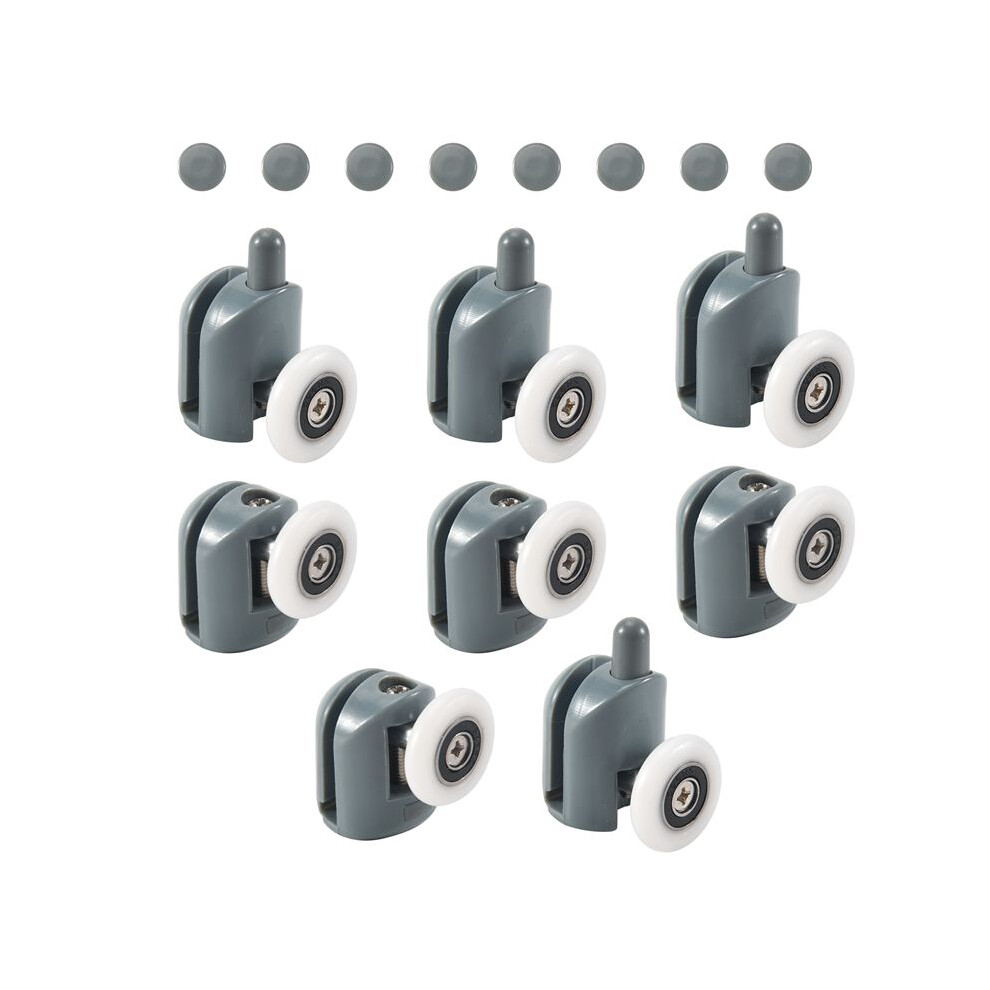 8Pc Shower Door Castors Rolls Shower Door Rollers Sliding Door Roller Guide Shower Spare Parts Glass Door Pulleys Wheels Runners Bathroom Roller 4711239464148