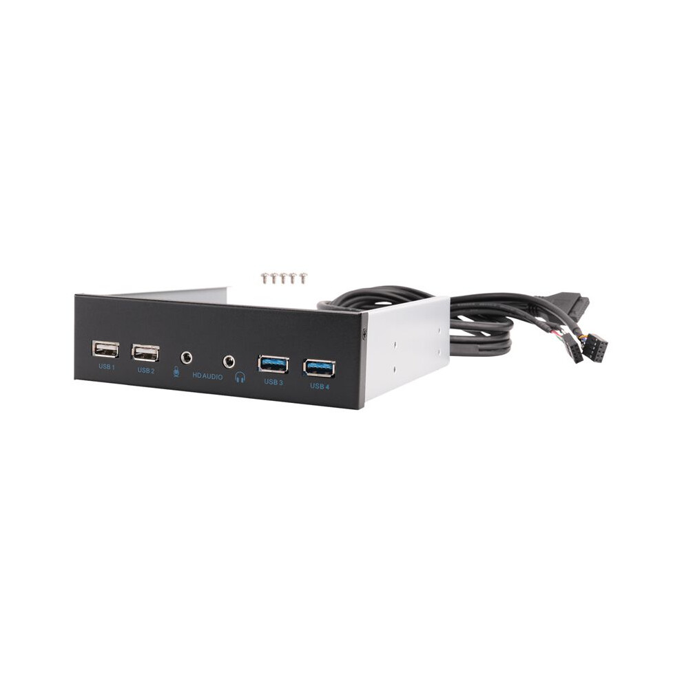 5.25 Inch Desktop Pc Case Internal Front Panel Usb Hub 2 Usb 3.0 And 2 Usb 2.0 With Hd Audio Port 20 Pin Connector 4713694612553