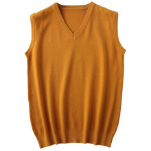 Herr V-ringad stickad tröja Orange L