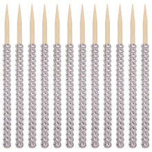 12 stuks snoepstokjes voor cakepops, roze houten design, veilig in gebruik.