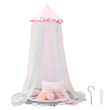 Dosel de cama infantil colorido JTWEB, lavable a máquina, a prueba de polvo, con gancho para colgar, ideal para el rincón de lectura del dormitorio.