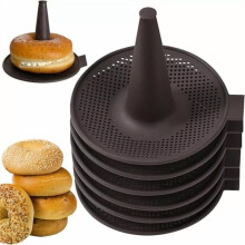 Donut-Backform, Donut-Backform-Set, 6-teiliges Gebäckformen-Set für Bagel- und Donut-Kuchen (6 Stück, Kaffee)