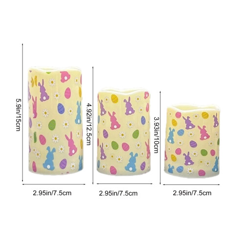 Ensemble de 6 bougies LED de Pâques avec télécommande 2