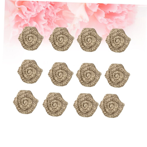Bryllupsbordpynt jute rose blomster lysebrun 2