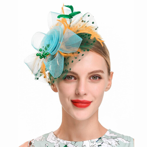Ανοιχτόχρωμα μπλε καπέλα Fascinators για γυναίκες – Γάμος, κοκτέιλ, πάρτι τσαγιού. 1