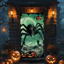 Cortina e capa de porta para o Halloween, ideal para decoração de varandas e festas externas – Suprimentos para ambientação de cenários de