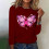 Γυναικείο τοπ με μακριά μανίκια από βαμβάκι με στρογγυλή λαιμόκοψη, XL 4