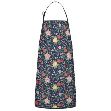 Avental Pioneer Flower em algodão e linho com bolsos, 84 x 69 cm (33 x 27 polegadas)