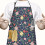 Avental Pioneer Flower em algodão e linho com bolsos, 84 x 69 cm (33 x 27 polegadas) 2