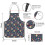 Avental Pioneer Flower em algodão e linho com bolsos, 84 x 69 cm (33 x 27 polegadas) 3
