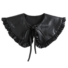 2Pièces Fausse Décoration En Cuir Noir Accessoire Mode Femme