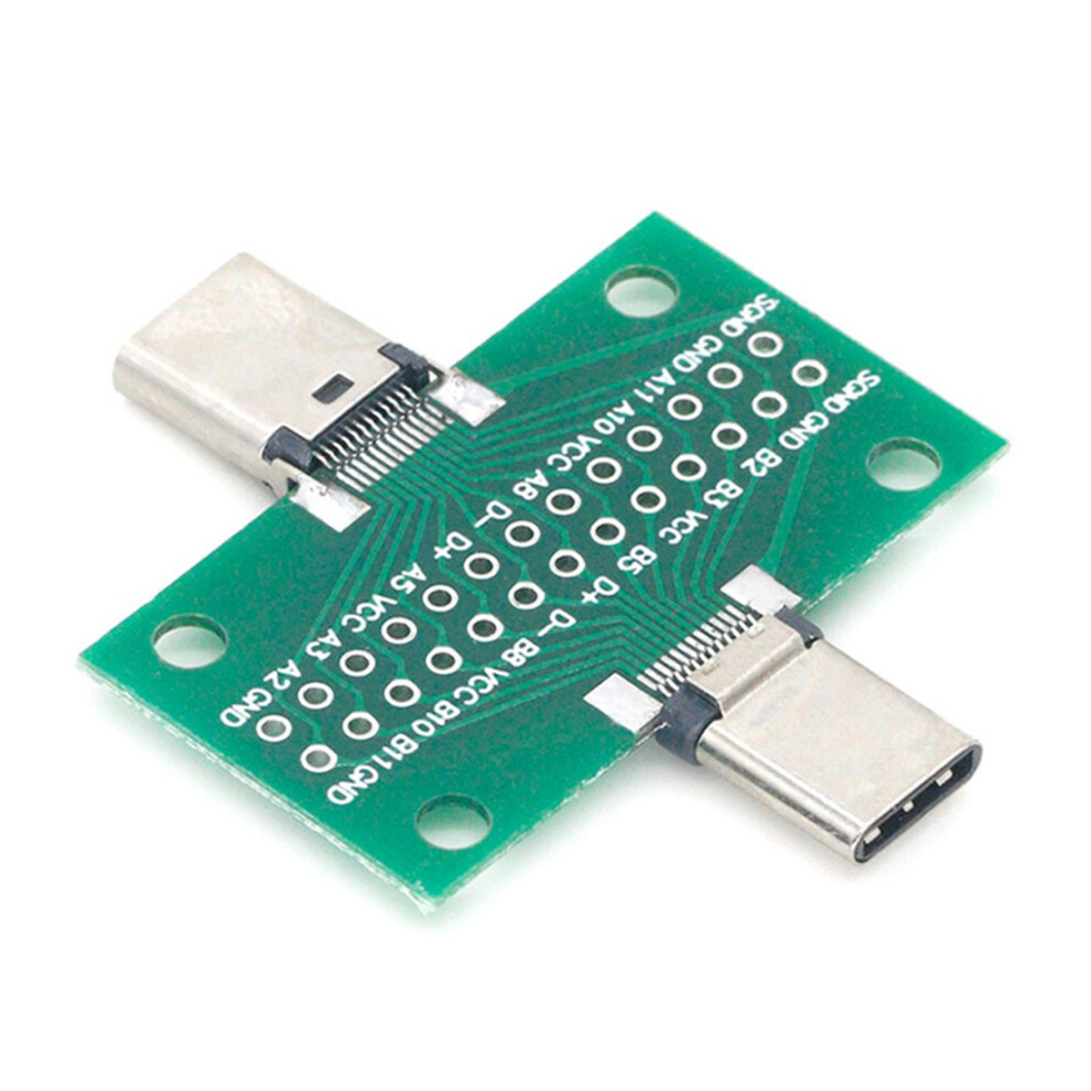 Male To Female Type C Test Pcb Board Universal Board With Usb 3.1 Port 20.6X36.2mm Test Board With Pins 6032845692212