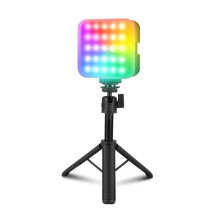 Magnetic RGB Video Light with Desk Tripod Stand APP Controlled Rechargeable Battery Enhanced Photography Lighting