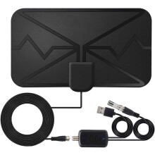 Krachtige TNT HD TV-antenne voor binnen, met signaalversterker Tot 120 km bereik Gratis lokale kanalen, voor 1080P 4K