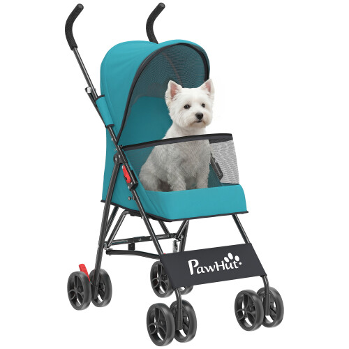 PawHut (Green) PawHut Foldable Dog Stroller with Mesh Windows for Mini Dogs 1