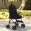 PawHut (Black) PawHut Foldable Dog Stroller with Mesh Windows for Mini Dogs 8