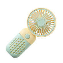 Portable Pocket Sized  Fan BuiltIn Battery USB Rechargeable Silent Motor Outdoor Ergonomic Handheld Fan Yellow