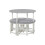 Modern Round Dining Table Set with 4 Upholstered Stools for Dining Room, Kitchen, Grey 1