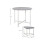 Modern Round Dining Table Set with 4 Upholstered Stools for Dining Room, Kitchen, Grey 3
