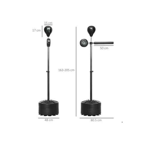 Adjustable Speed Bag, Boxing Bag, with Stand, Reflex Bar, Punching Pad, Black 2
