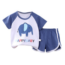 Conjunto de Roupa Infantil Unissex de Verão com Blusa de Manga Curta e Shorts Estampados com Desenhos Animados (2 peças) para Crianças de 18 a 24