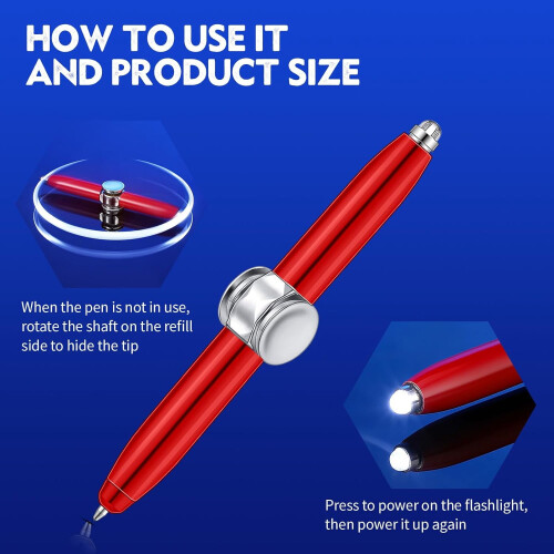 Fidget Spinning Pen met LED-lampje (2 stuks) 2