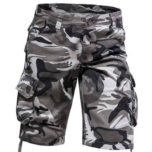 Ανδρικά Σορτς Casual Camouflage Σορτς Εργασίας Μεσαίας Μέσης Παντελόνι με Πολλαπλές