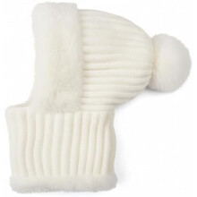 Kvinder Vinterhuer Ét stykke Fleeceforet Strik Balaklavaer Maske Sæt Kranie Hals Cirkel Tørklæde Ski Snehue Pompom