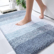 Tapete de banheiro azul em microfibra, 91 x 61 cm (36 x 24 polegadas)