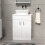 NES Home Nes Home White 600mm Bathroom Doors Vanity Unit Rounded Rectangle Basin 2