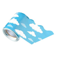 Cloud Pattern Bulletin Board Border Trim Scalloped Blue Sky Removable Classroom Decoration