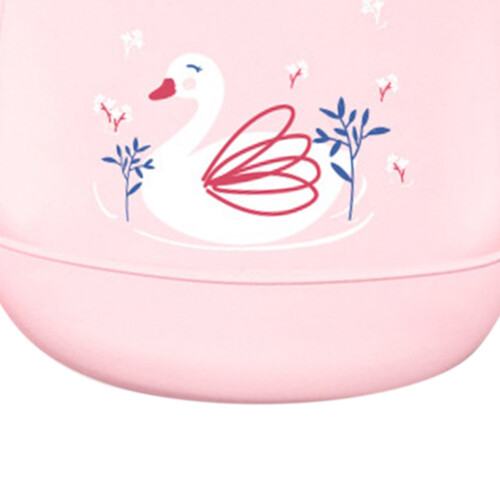 Silicone Bib Easily Clean Pink Swan