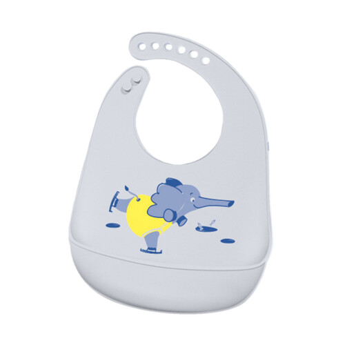 Fütter Lätzchen Silikon wasserdicht Baby grau 1