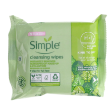 Simple Facial Biodegradable Cleansing Wipes for all Skin Types - A Pack of 20