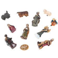 2Sets Multi Resin Jesus Statue Christian Miniature Church Ornaments
